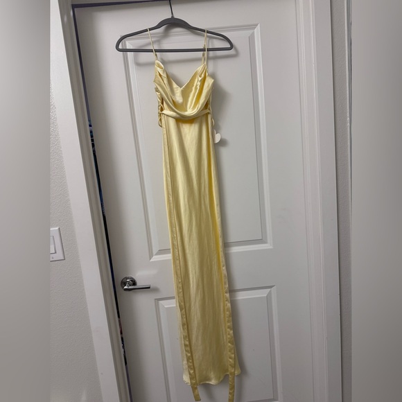 Butter Yellow, Soft Satin Everleigh Dress from Oh Hello! Boutique - Size XS - Picture 2 of 9